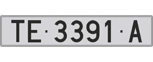 TE3391A matricula larga