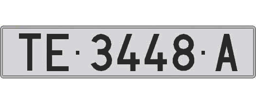 TE3448A matricula larga
