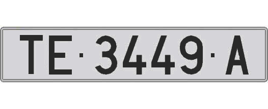 TE3449A matricula larga