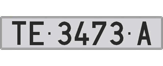 TE3473A matricula larga