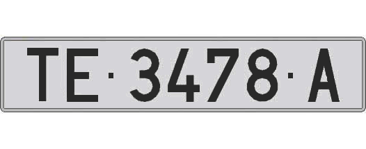 TE3478A matricula larga