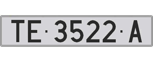 TE3522A matricula larga