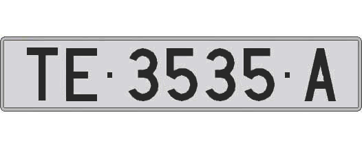 TE3535A matricula larga