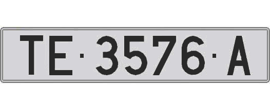 TE3576A matricula larga