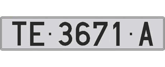 TE3671A matricula larga