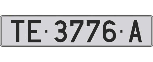 TE3776A matricula larga