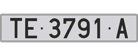 TE3791A matricula larga