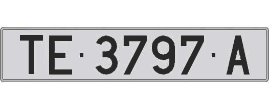 TE3797A matricula larga