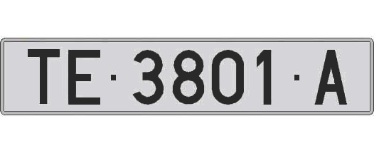 TE3801A matricula larga