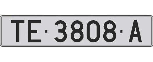 TE3808A matricula larga