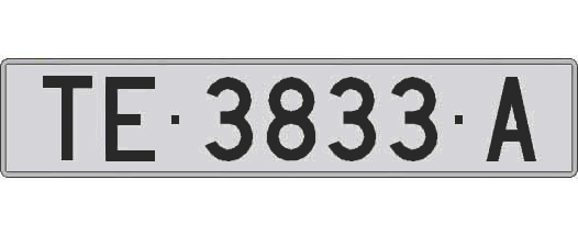 TE3833A matricula larga