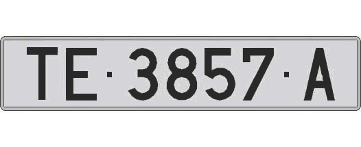 TE3857A matricula larga