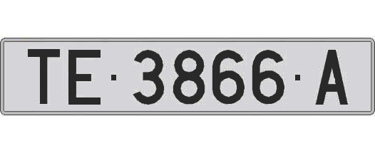 TE3866A matricula larga