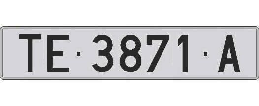 TE3871A matricula larga
