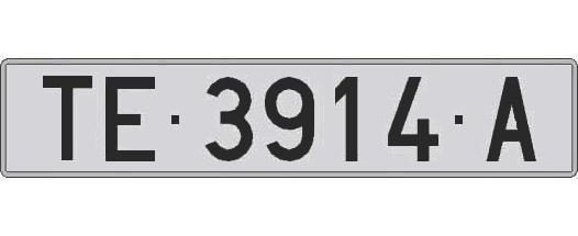 TE3914A matricula larga