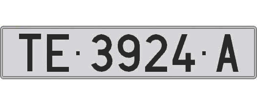 TE3924A matricula larga