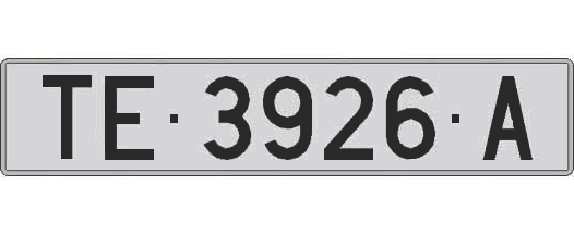 TE3926A matricula larga