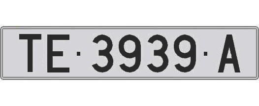 TE3939A matricula larga