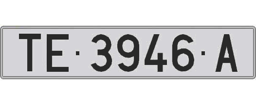 TE3946A matricula larga