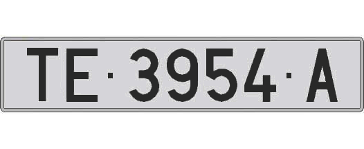 TE3954A matricula larga