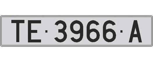 TE3966A matricula larga