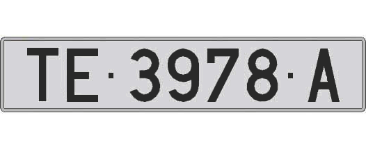 TE3978A matricula larga