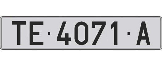 TE4071A matricula larga