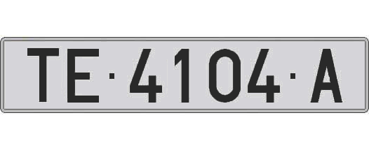 TE4104A matricula larga