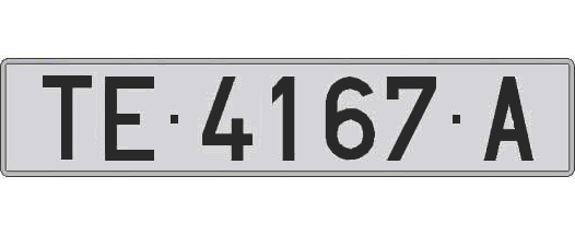 TE4167A matricula larga