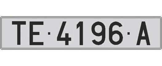 TE4196A matricula larga