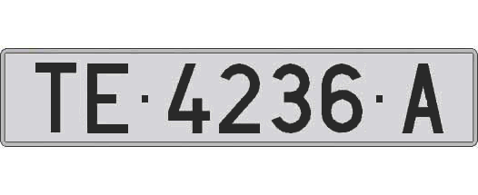 TE4236A matricula larga
