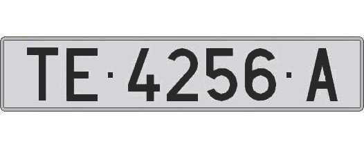 TE4256A matricula larga
