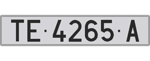 TE4265A matricula larga