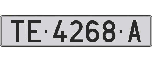 TE4268A matricula larga