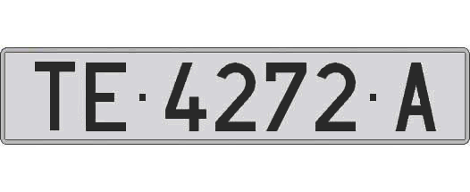 TE4272A matricula larga