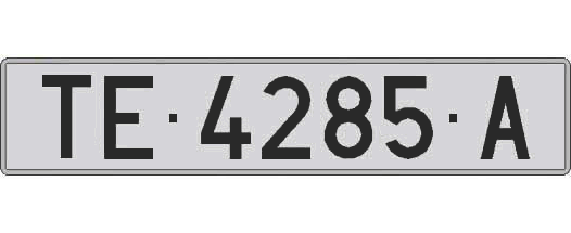 TE4285A matricula larga