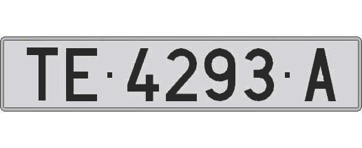 TE4293A matricula larga