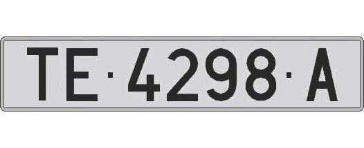 TE4298A matricula larga