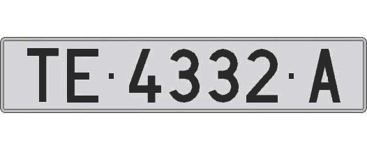 TE4332A matricula larga