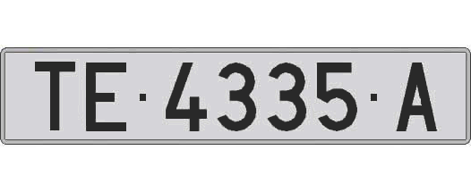 TE4335A matricula larga