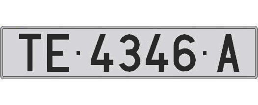 TE4346A matricula larga