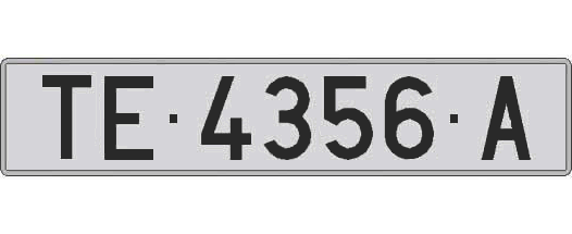 TE4356A matricula larga