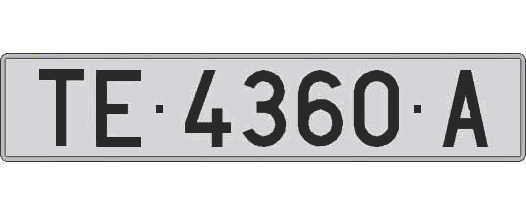 TE4360A matricula larga