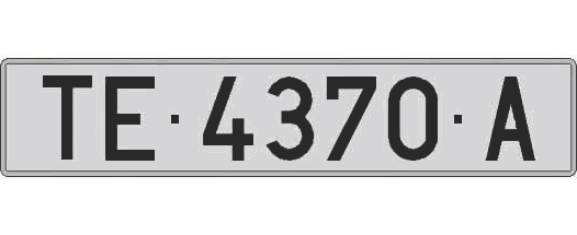 TE4370A matricula larga
