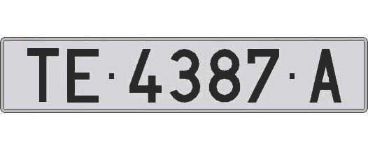 TE4387A matricula larga