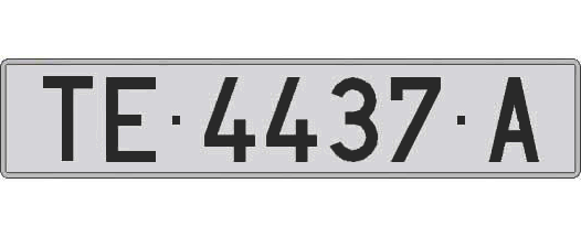 TE4437A matricula larga
