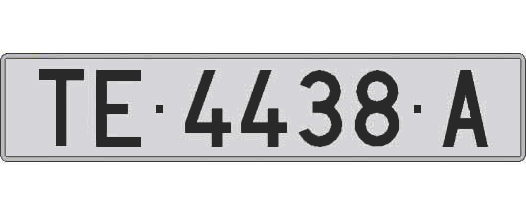 TE4438A matricula larga