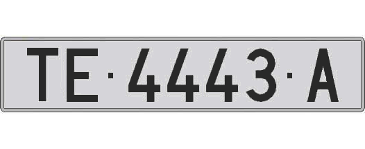TE4443A matricula larga