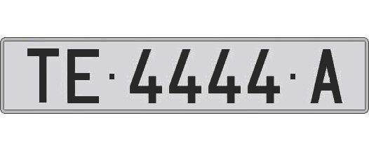 TE4444A matricula larga