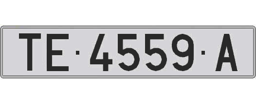 TE4559A matricula larga